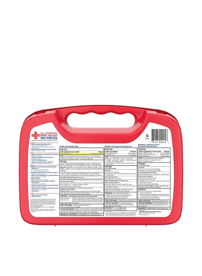 All-Purpose Portable Compact First Aid Kit for Minor Cuts, Scrapes, Sprains & Burns, Ideal for Home, Car, Travel, Camping and Outdoor Emergencies, 160 pieces - Image 6