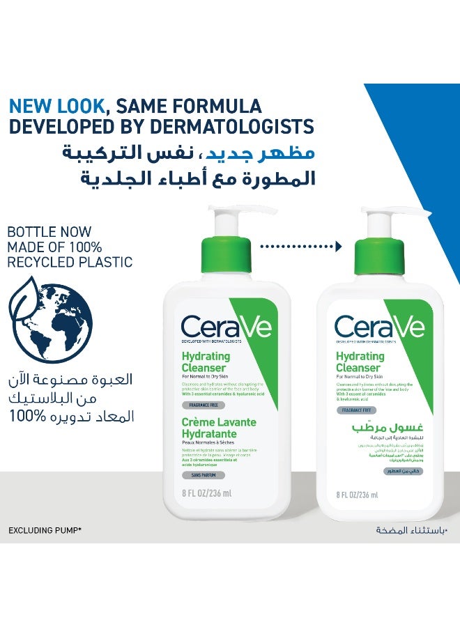 Hydrating Cleanser For Normal To Dry Skin With Hyaluronic Acid 236ml - Image 3