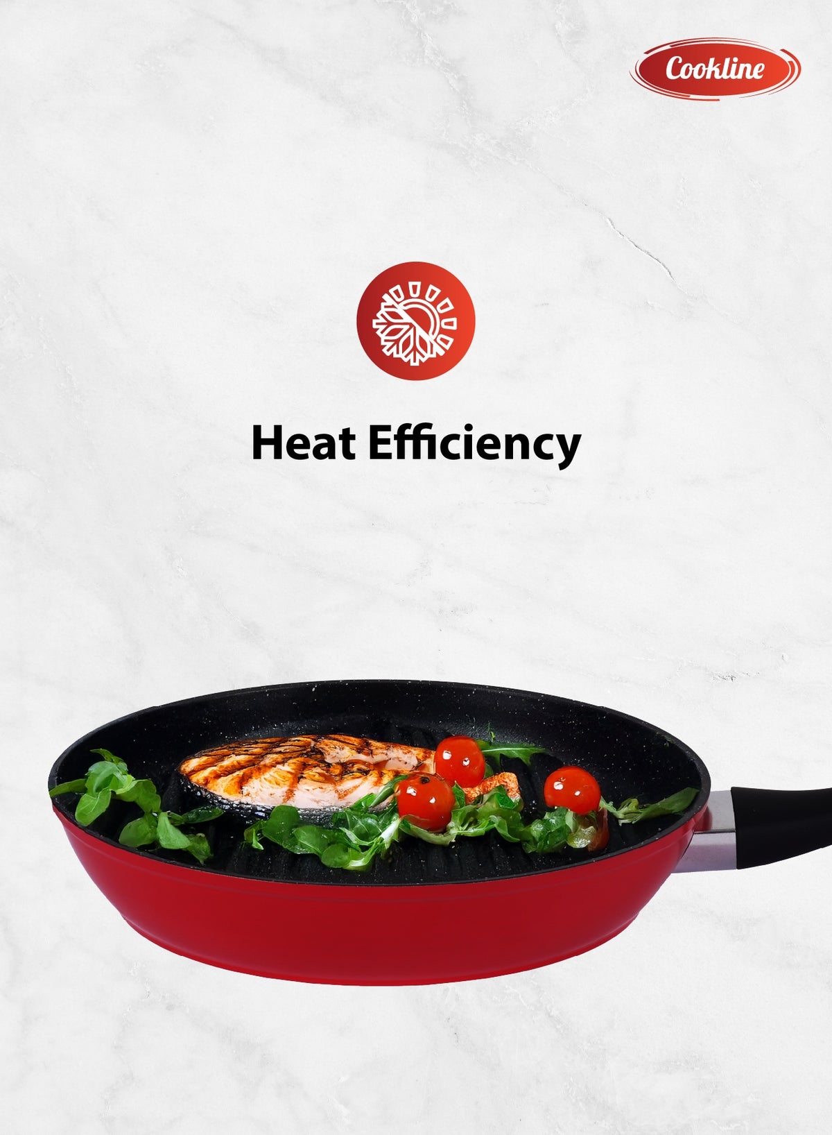 Forged Aluminum Nonstick Fry Pan with Induction Bottom – 24cm, Black with White Dots Interior & Red Shiny Exterior - Image 4