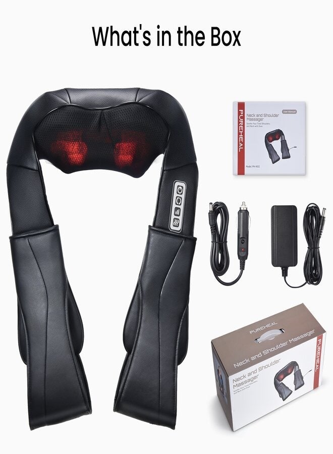 PureHeal Neck and Shoulder Massager, Electric Shiatsu Back Massager with Heat, w