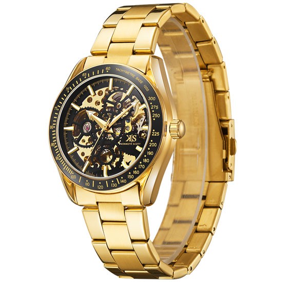 Kenneth Scott Mens Mechanical Black Dial Watch - K22312-GBGB - Image 2