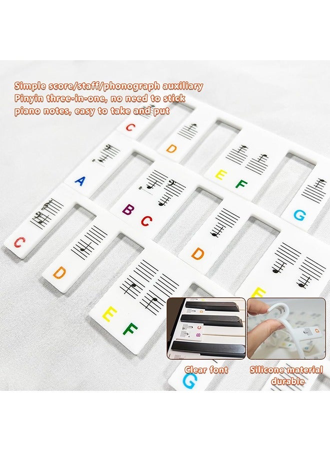 Reusable Piano Notes Guide for Beginner Removable Piano Keyboard Note Labels for Learning 88-Key Full Size Made Of Silicone No Need Stickers for Kids Student - Image 4
