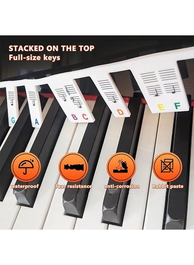 Reusable Piano Notes Guide for Beginner Removable Piano Keyboard Note Labels for Learning 88-Key Full Size Made Of Silicone No Need Stickers for Kids Student - Image 3