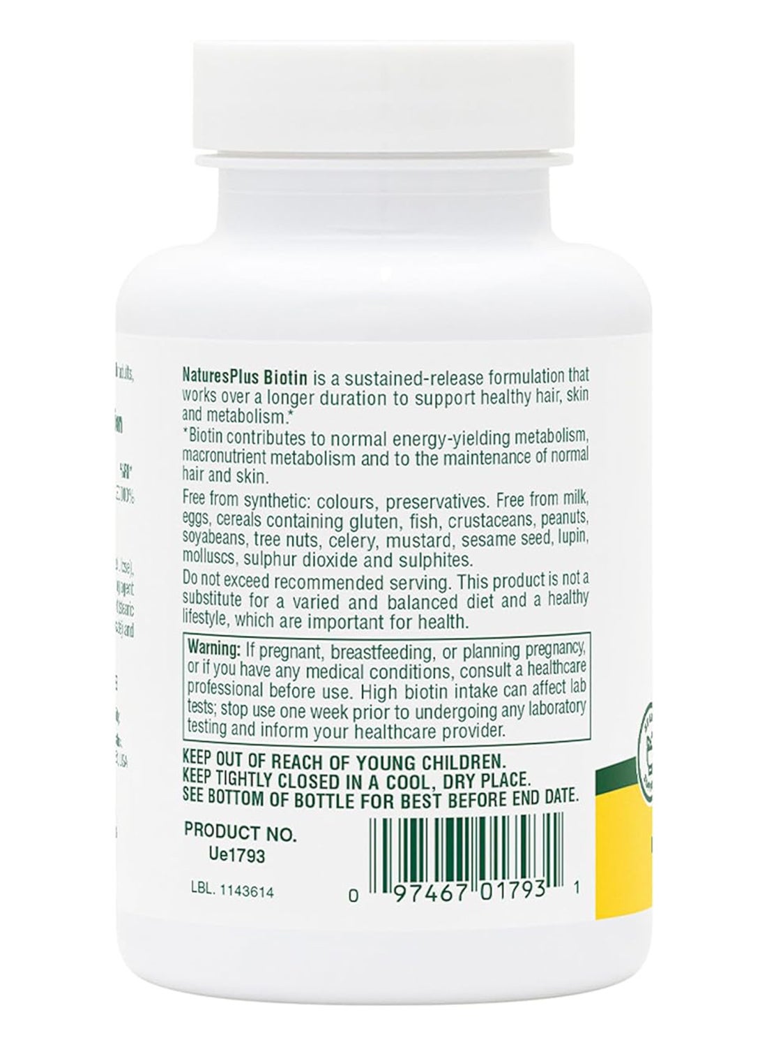 Sustained Release Biotin 10000Mg For Hair And Skin Support Beauty Support 90 Tablets - Image 3