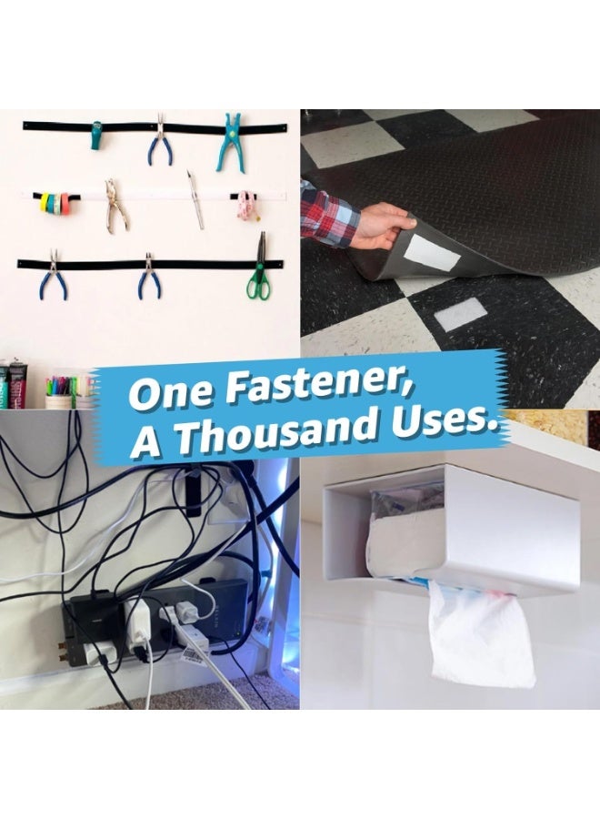 2.5×10cm Hook and Loop Strips With Adhesive - 32 Sets, Double-Sided Strong Back Adhesive Fastener for Home or Office Use - Instead of Holes and Screws (Black) - Image 6