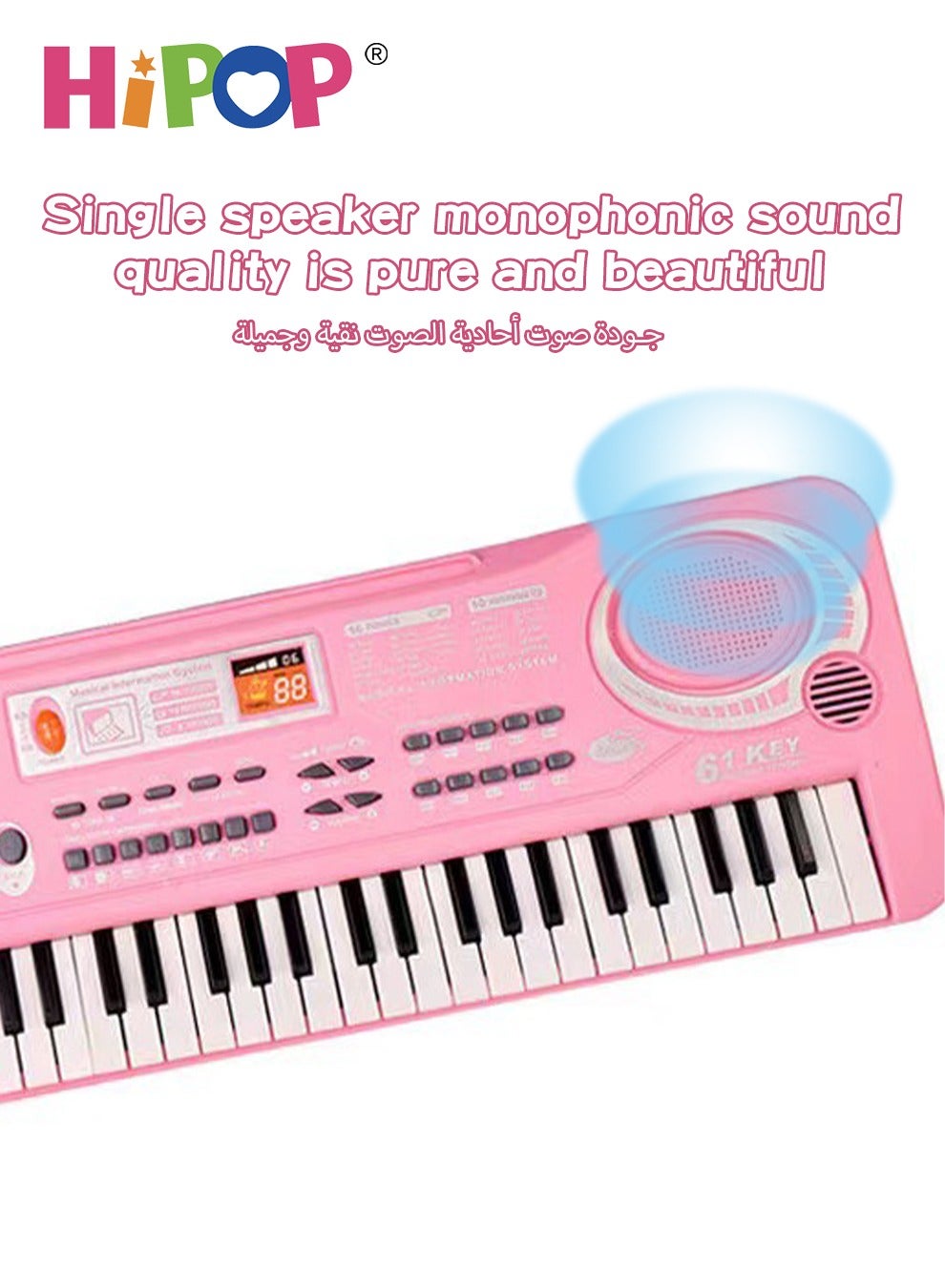 61 Keys Beginner Electronic Piano with Microphone,Educational Digital Keyboards