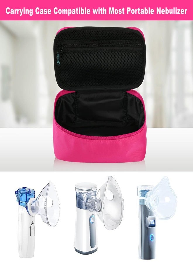 Beautyflier Travel Carrying Case for Portable Nebulizer, Inhaler Spacer for Kids and Adults, Inhaler Holder Asthma Carrying Bag with Mesh Pocket for Medicine and Other Essentials, Pink (Case Only - Image 3