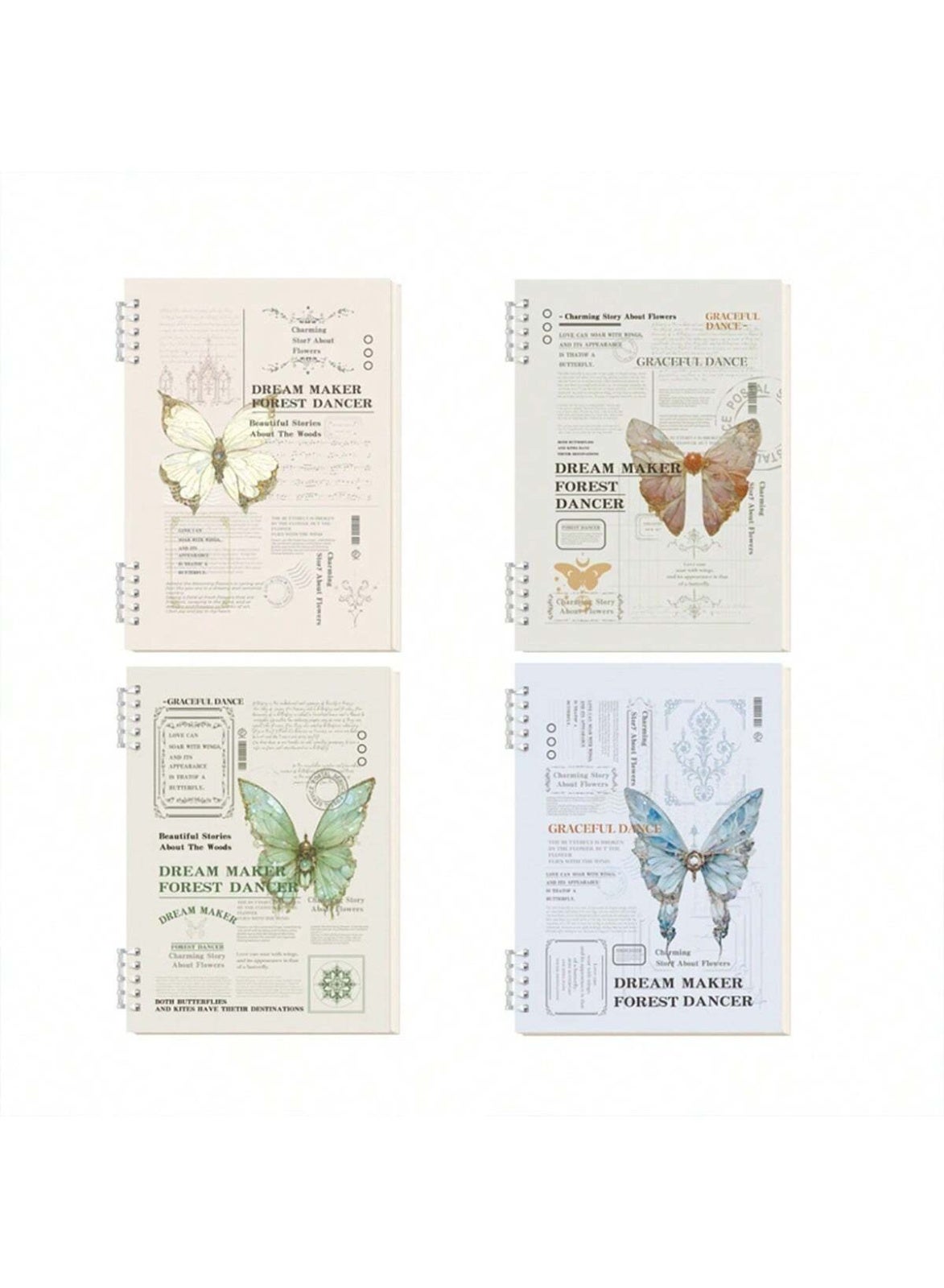 Aesthetic Butterfly-Themed Loose-Leaf Notebook A5/B5 – 60 Sheets (120 Pages) Lin
