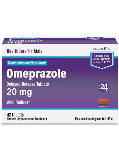 HealthCareAisle Omeprazole 20 mg - 42 Delayed-Release Tablets