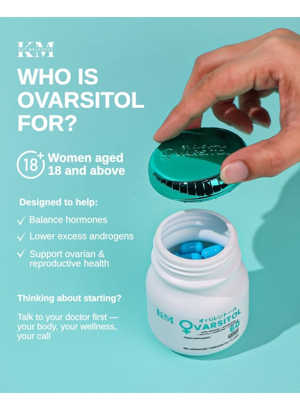 OVARSITOL Myo-Inositol Formula for Hormonal Balance & Wellness – 60 Capsules