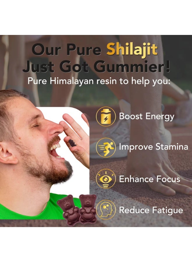 Combo Pack of Himalayan Shilajit Resin 60G 800Mg and 60Pcs Shilajit Gummies for 