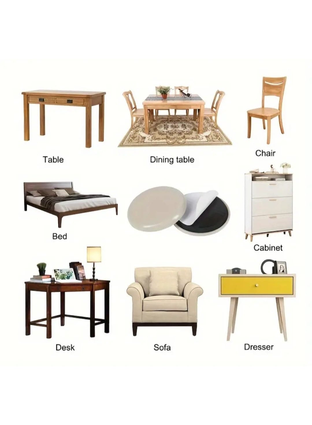 20 Pcs Self-Adhesive Carpet Furniture Glides, Round Chair Leg Sliders with Easy Move Protective Covers for Home Furniture - Image 2
