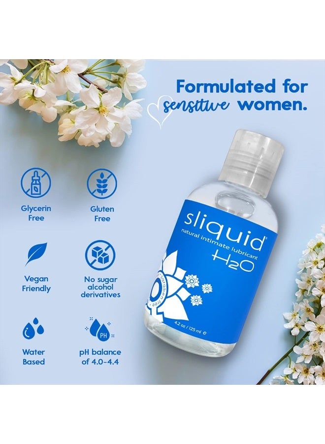 H2O Water Based Lube Lubricant Glycerin Free, 4.2 Oz - Clear, Unscented - Image 3