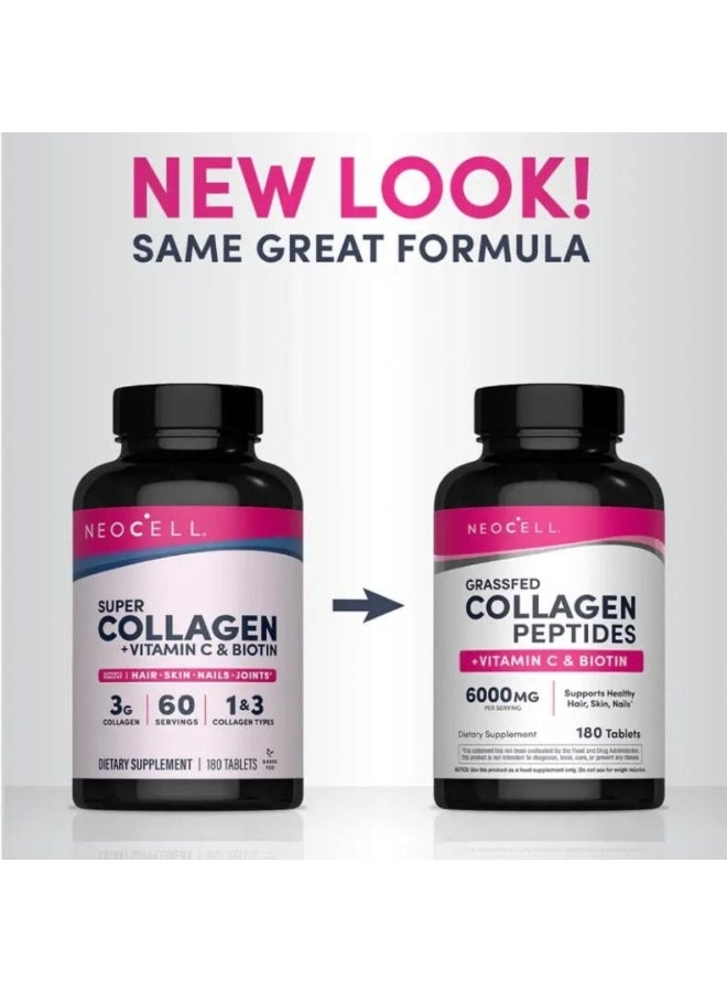 Super Collagen + Vitamin C + Biotin 180 Tablets - Image 3