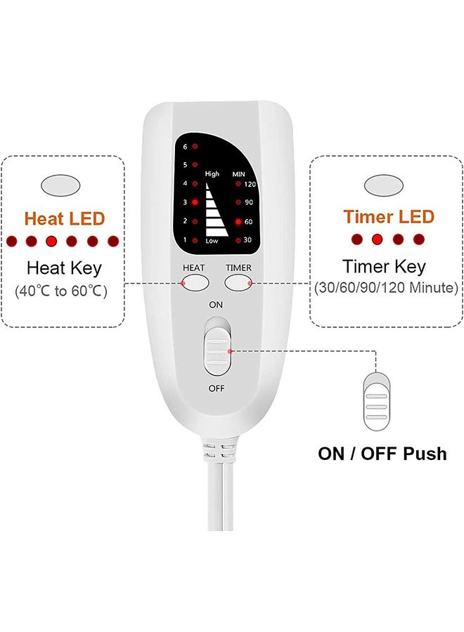 Heating Pad for Neck and Shoulders 100x60cm Large Heat Wrap for Back 6 Temperature Settings with Auto-Off Time - Image 5