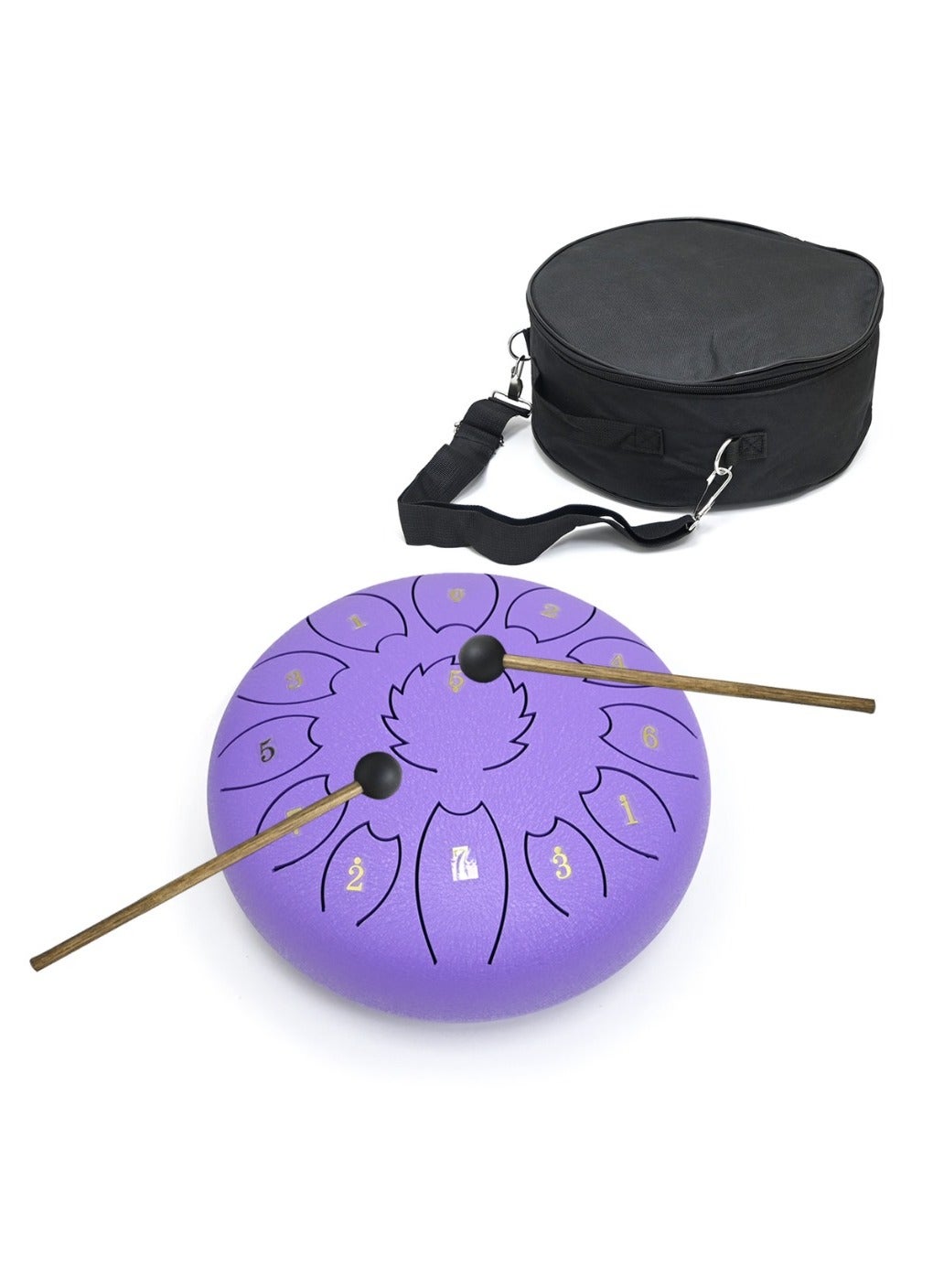 Steel Tongue Drum 10 Inch 11 Tones Tank Drum C Key Percussion Steel Drum Kit with Drum Mallets Note Stickers Finger Picks Mallet Bracket and Gig Bag