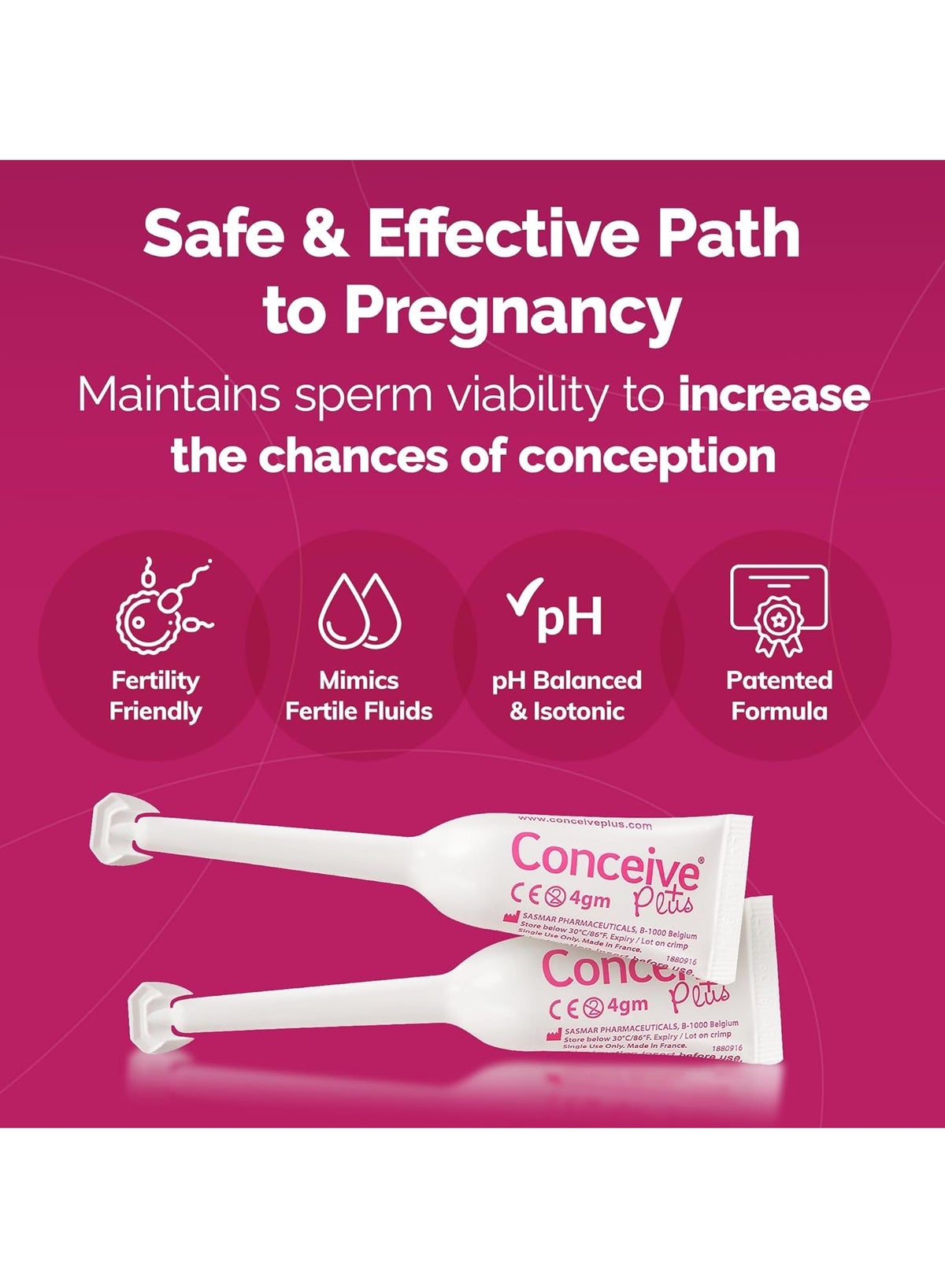 Conceive Plus Fertility Lubricant - for Women Trying to Get Pregnant, 8 x 4g Pre-Filled Applicators - Image 3