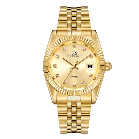 Kenneth Scott Mens White Dial Analog Watch