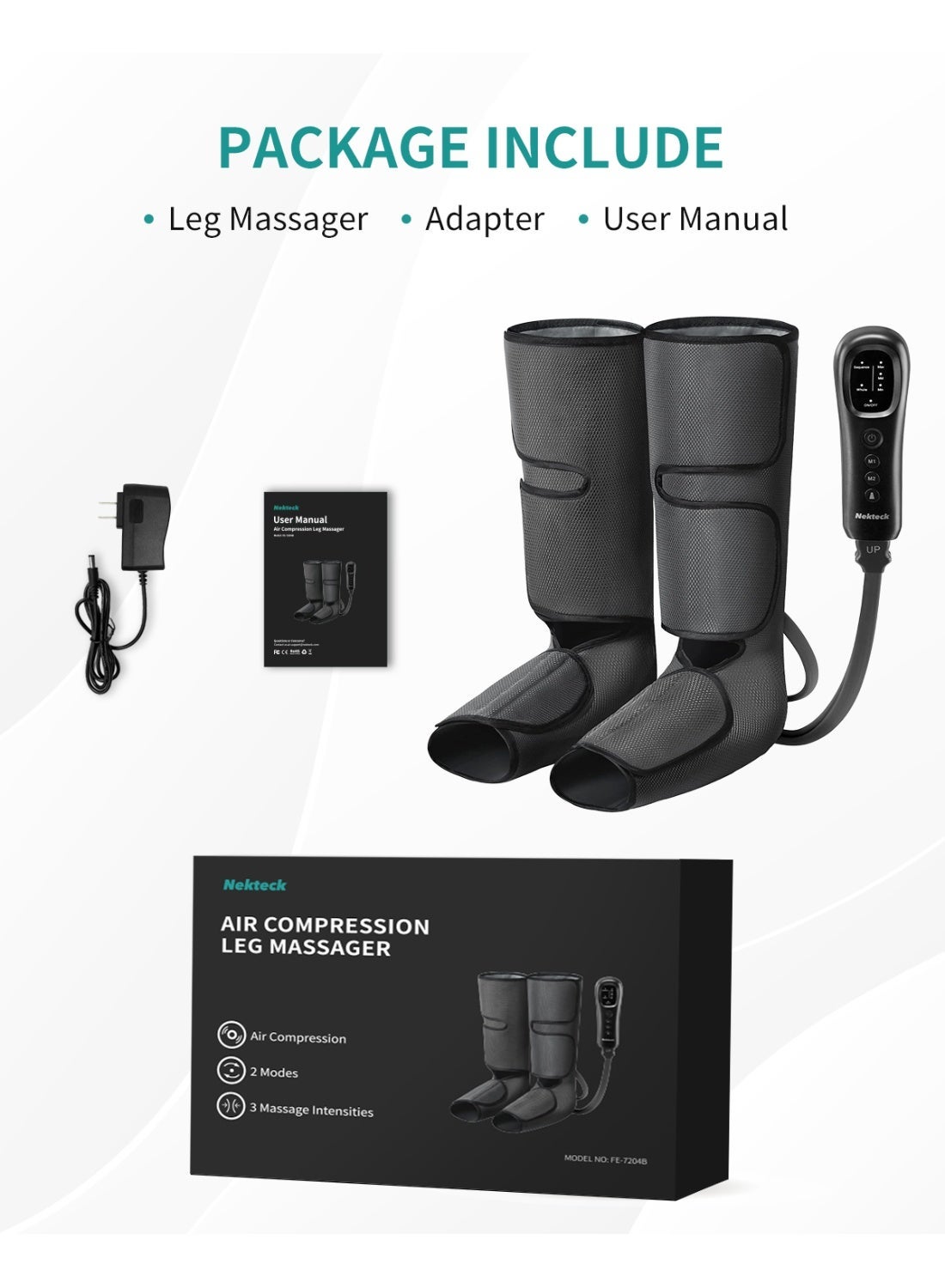 Nekteck Leg Massager with Air Compression for Circulation and Relaxation, Foot a