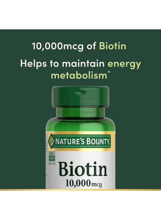 Nature's Bounty Biotin 10,000 mcg – Vitamin B Supplement for Daily Beauty Nutrition – 250 Softgels - Image 3