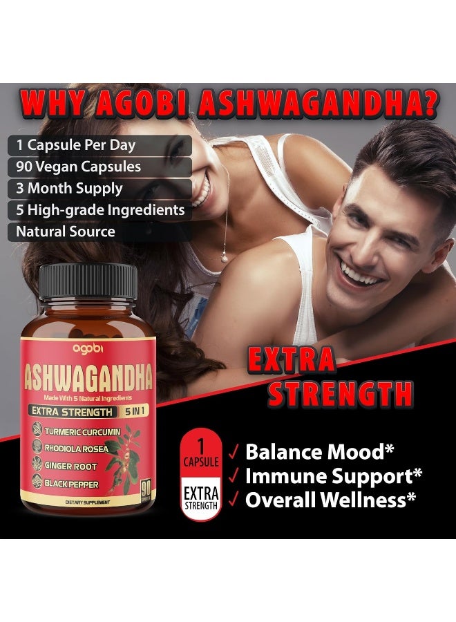 agobi Ashwagandha Capsules, 5in1 Equivalent to 5200mg Powder - Image 5