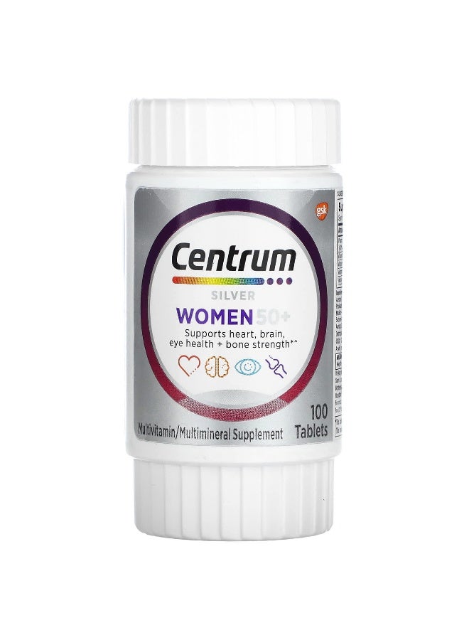 Centrum Silver Women 50+ Multivitamin Tablets | Complete Daily Multivitamin for Bone, Heart, Brain & Immune Support | 100 Tablets - Image 4