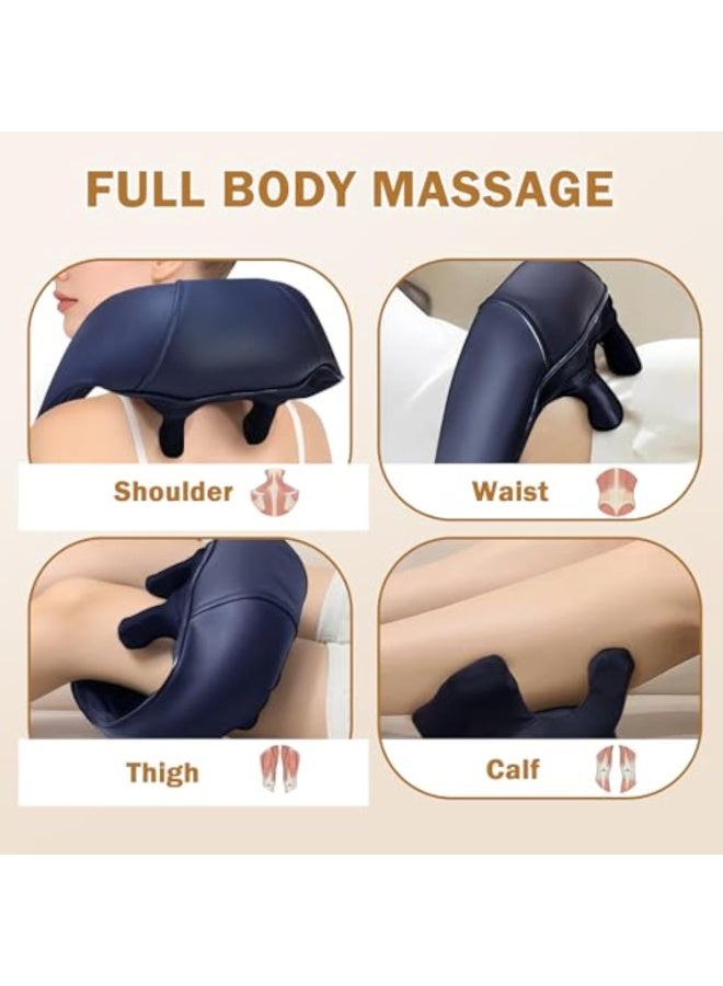 Cordless Neck Massager with Heat, 6D Deep Kneading Neck Shoulder Massager for Pa