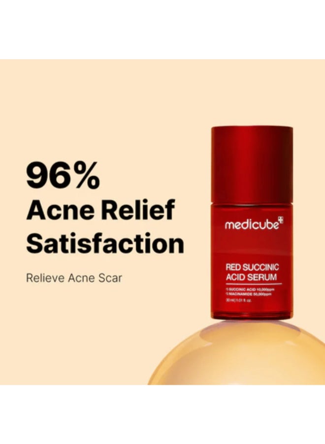 Medicube Red Succinic Acid Clarifying Acne Serum Niacinamide AHA BHA Soothing Panthenol Non-Comedogenic 30ml - Image 5