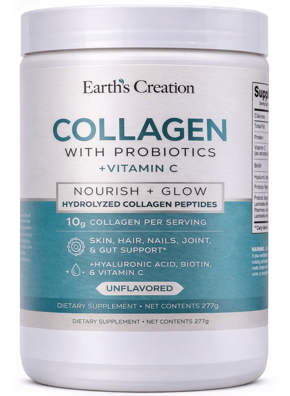 Collagen Peptides Bioactive Hydrolyzed 10000mg Powder With Probiotics, Biotin, Hyaluronic Acid, Vitamin C, For Healthy Skin, Hair, Nails, Gut & Joints, Unflavored, 27 Servings