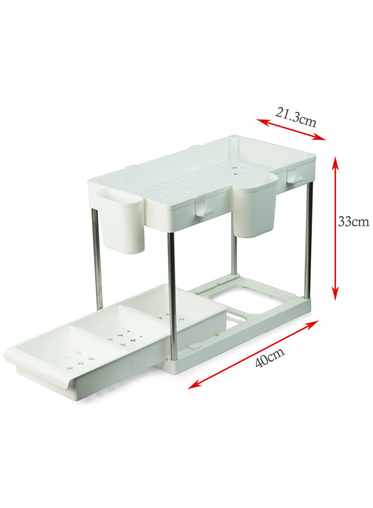 Under Sink Organizer, Kitchen Organizer Bathroom Storage Shelf with 2 Tier Rack - Image 6