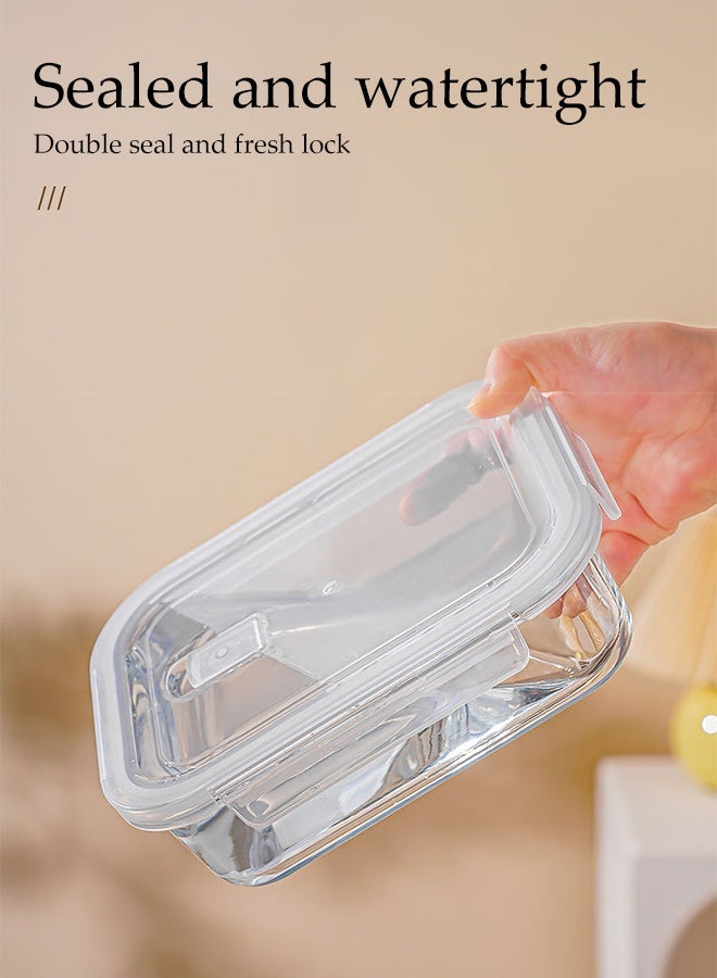 Microwave Heating Lunch Box,High Borosilicate Glass Bowls,Airtight Lunch Contain