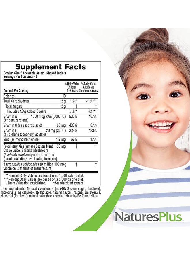 Immune Booster Animal Parade Kids Antioxidant Supplement Tropical Berry Flavor 90 Chewable Tablets - Image 4