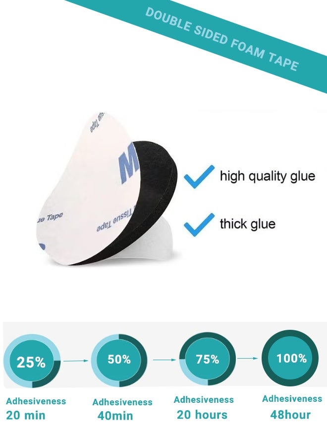 100 Pcs Double Sided Tape, Strong Heavy Duty Waterproof Tape, Adhesive Foam Pad Tape, Self-Adhesive Tape, Square & Round, for Home, Office, 40×40mm - Image 2