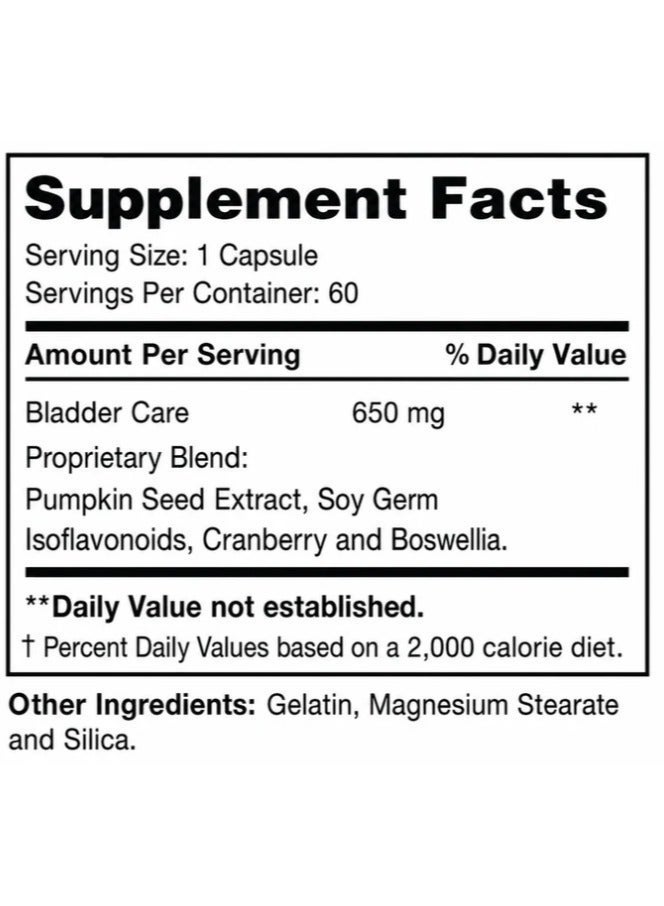 Bladder Care 650mg Urinary Tract Health, Incontinence Support & Bladder Comfort Formula - Image 5