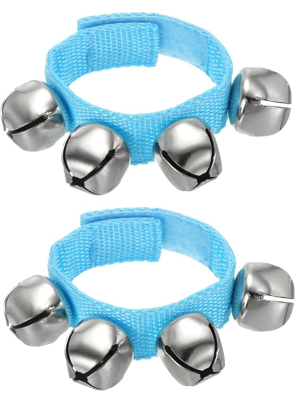 Adjustable Nylon Wrist Jingle Bells for Children - Blue