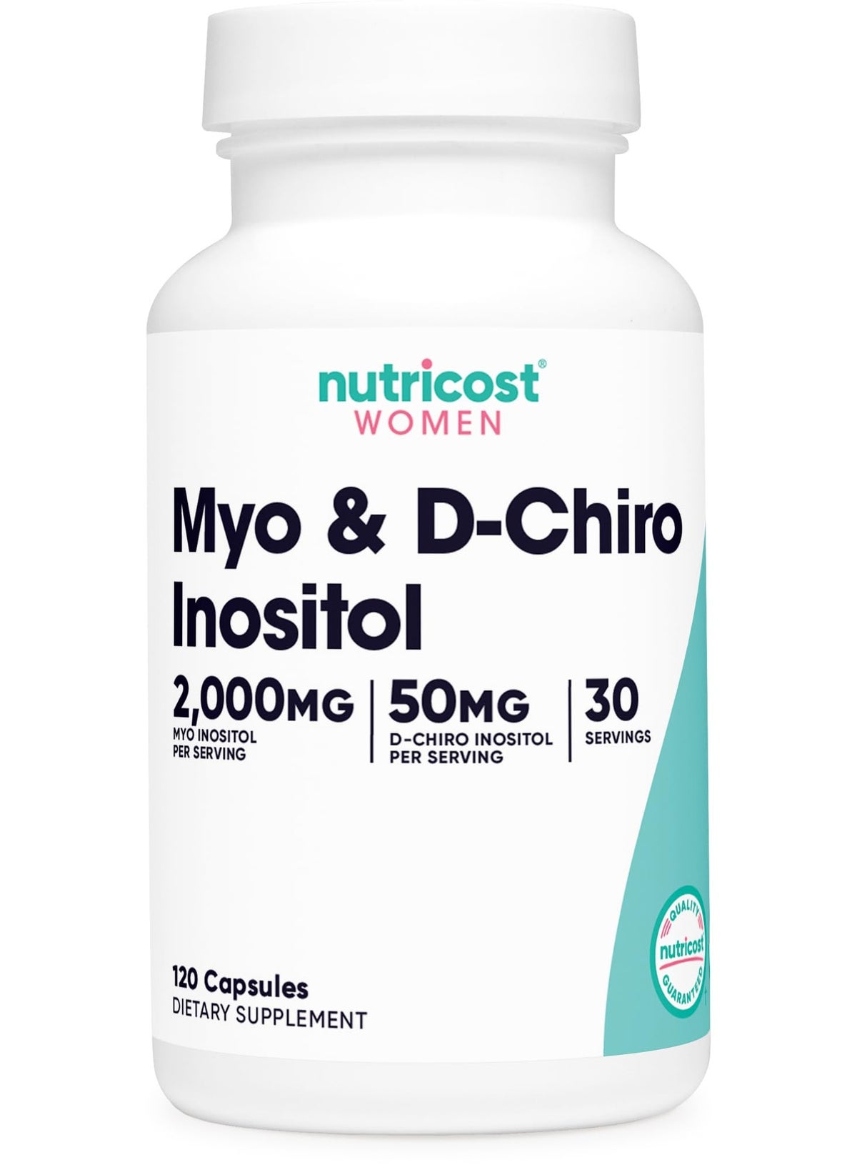 Nutricost Women Myo & D-Chiro Inositol 2000 mg – Inositol Combination Dietary Supplement – Vegetarian, Non-GMO, Gluten-Free – 120 Capsules