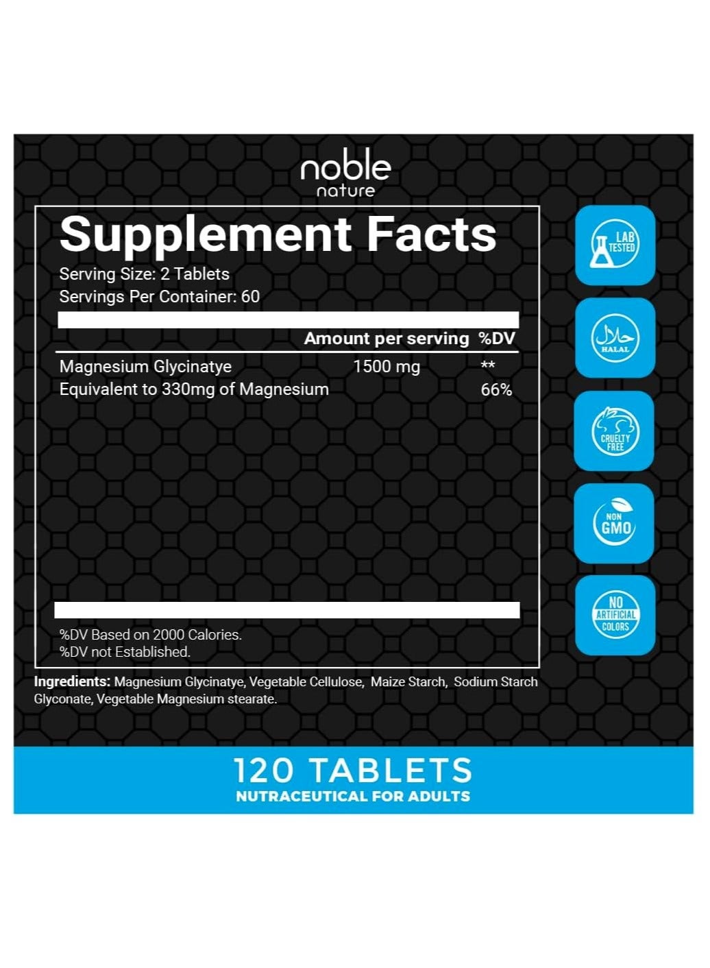Chelated Magnesium Glycinate 1500MG per serving - 120 Veg Tablets - Supports Bone, Muscle & Nerve Health - Image 2