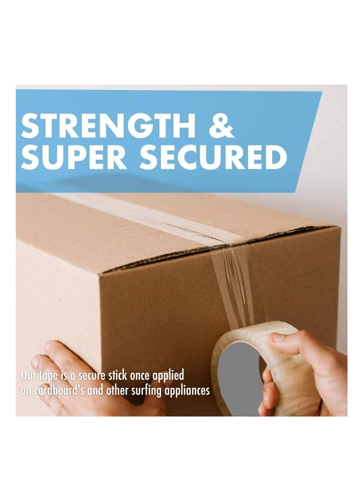 Clear Packing Tape Roll 2 Inch x 100 Yards (Pack of 6) | Heavy Duty BOPP Packaging Tape for Carton Sealing, Shipping & Moving Boxes - Image 5