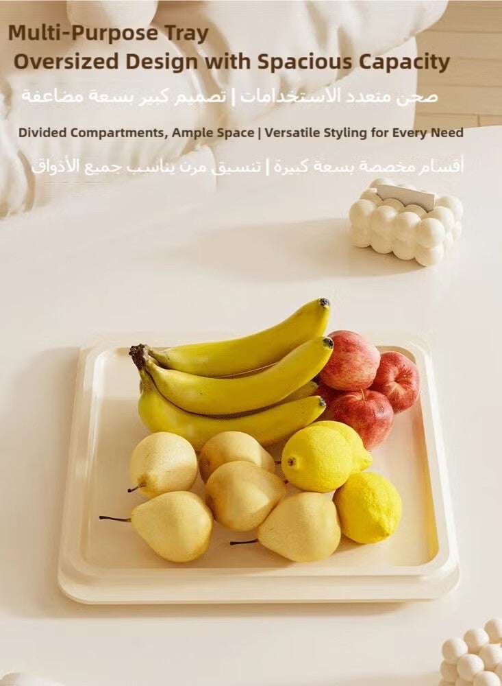 Elegant Creamy White Serving Tray Set with 4 Lidded Nut Containers & Dessert Pla