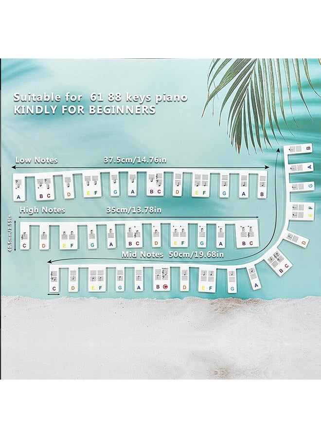 Reusable Piano Notes Guide for Beginner Removable Piano Keyboard Note Labels for Learning 88-Key Full Size Made Of Silicone No Need Stickers for Kids Student - Image 2
