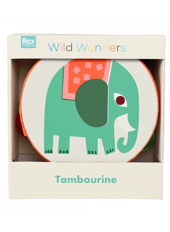 Tambourine | Wild Wonders – Colorful Animal-Themed Musical Instrument for Kids | Safe Wooden Tambourine with Metal Jingles | Fun Rhythm Toy for Toddlers & Preschoolers - Image 4