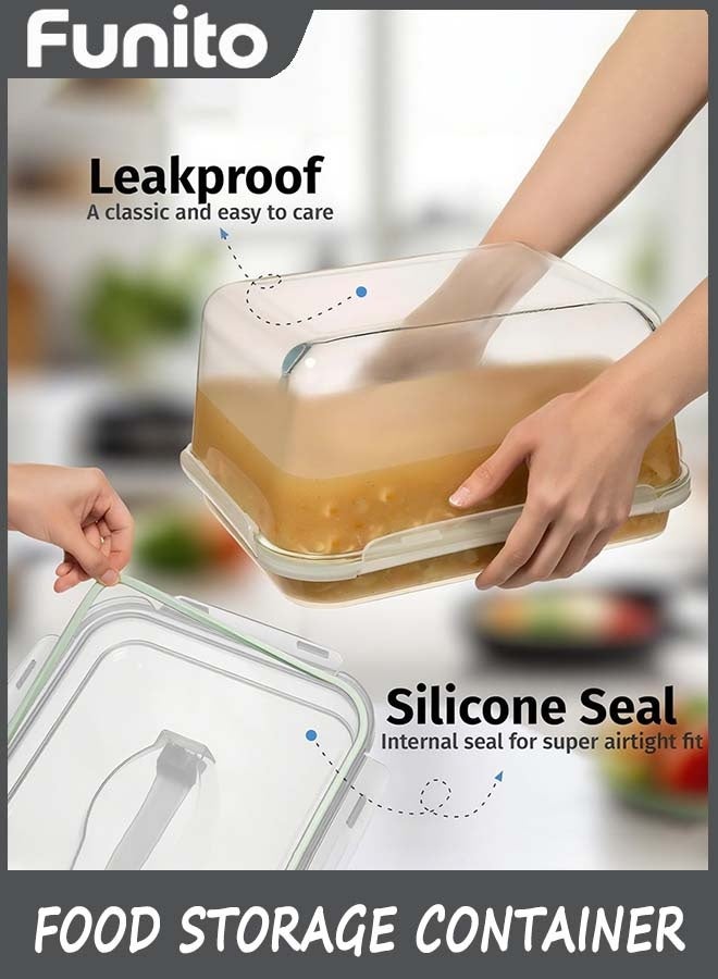 6000 ML / 203 oz / 28 Cup LARGE Glass Food Storage Container with Airtight Locking Lid. Ideal Storing food, Vegetables, Fruits. Baking Casserole, Lasagna, Roasting Turkey, Chicken BPA Free Oven Safe - Image 5