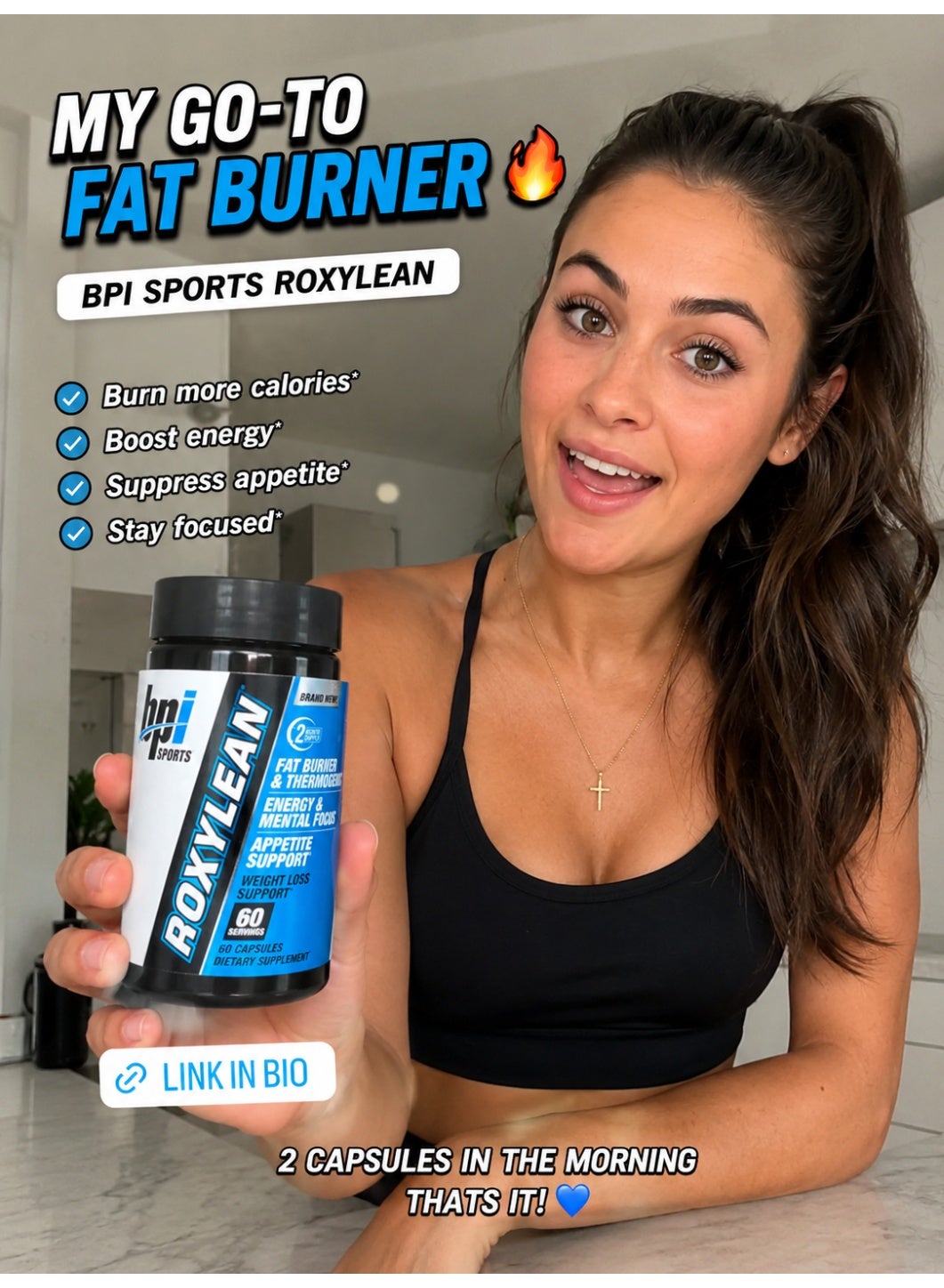 BPI Sports RoxyLean Fat Burner & Thermogenic Supplement, 60 Capsules, Energy & W