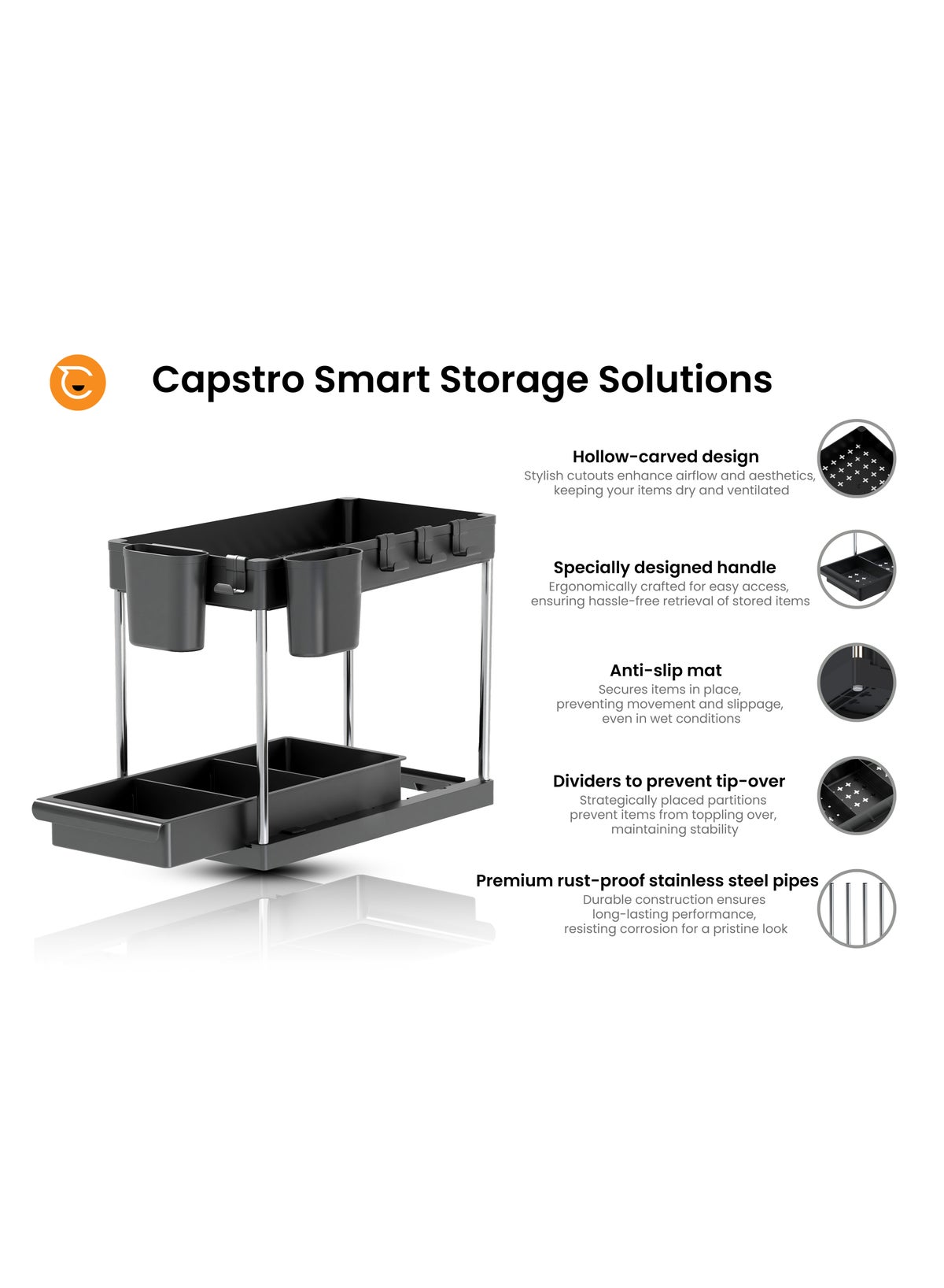 2 Tier Under Sink Organizer with Drawer: Multi-Purpose Storage Solution with Spe