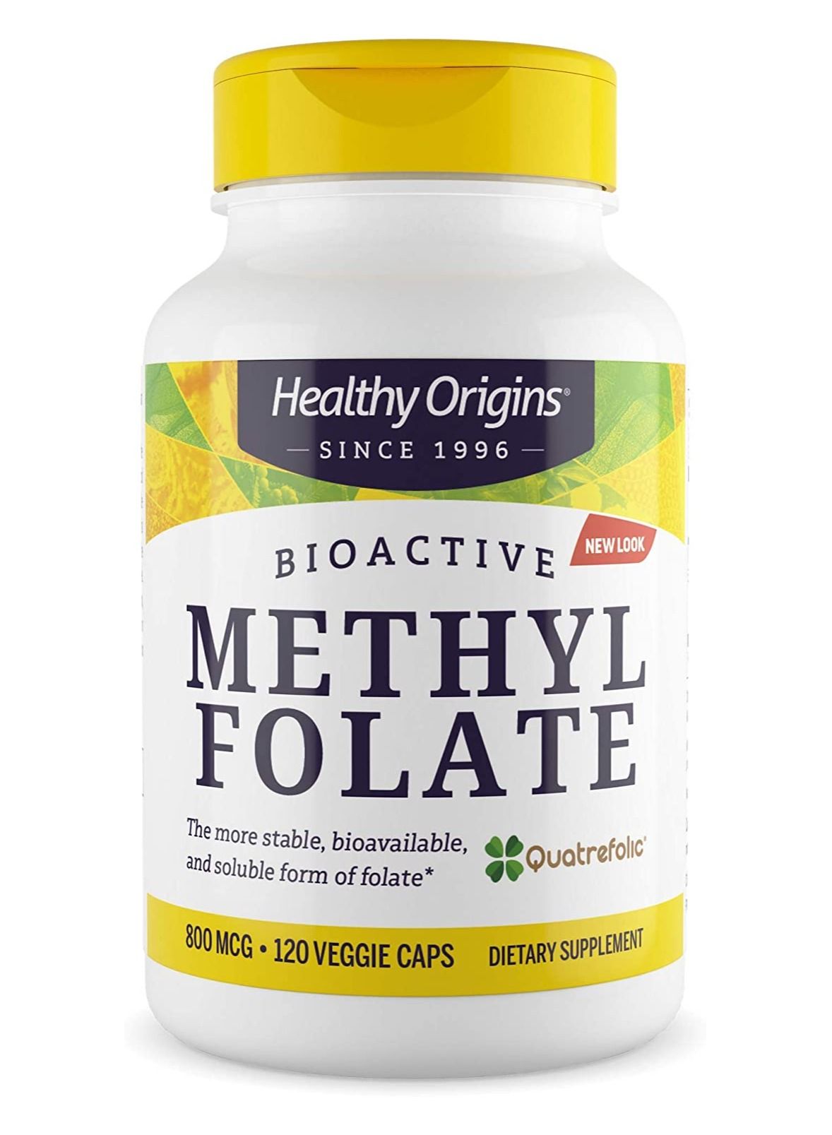 Methyl Folate Bioactive - The more stable, bioavailable, and soluble form of folate(Quatrefolic) - 800mcg - 120 Veggie Caps - Dietary Supplements