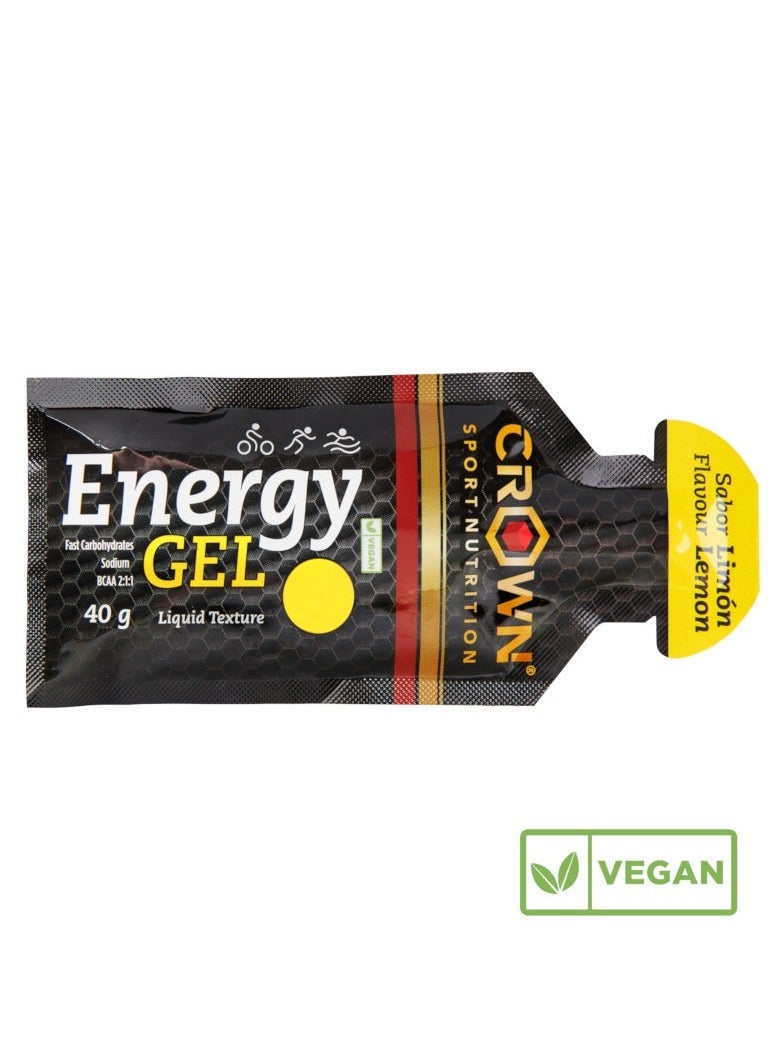 Crown Sport Nutrition 12 x Energy Gels, 40 g Liquid Texture, Carbohydrates, Amino acids and Electrolytes, Lemon Flavor - Image 5