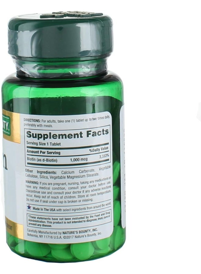 Biotin 1000 Mcg - 100 Tablets - Image 3