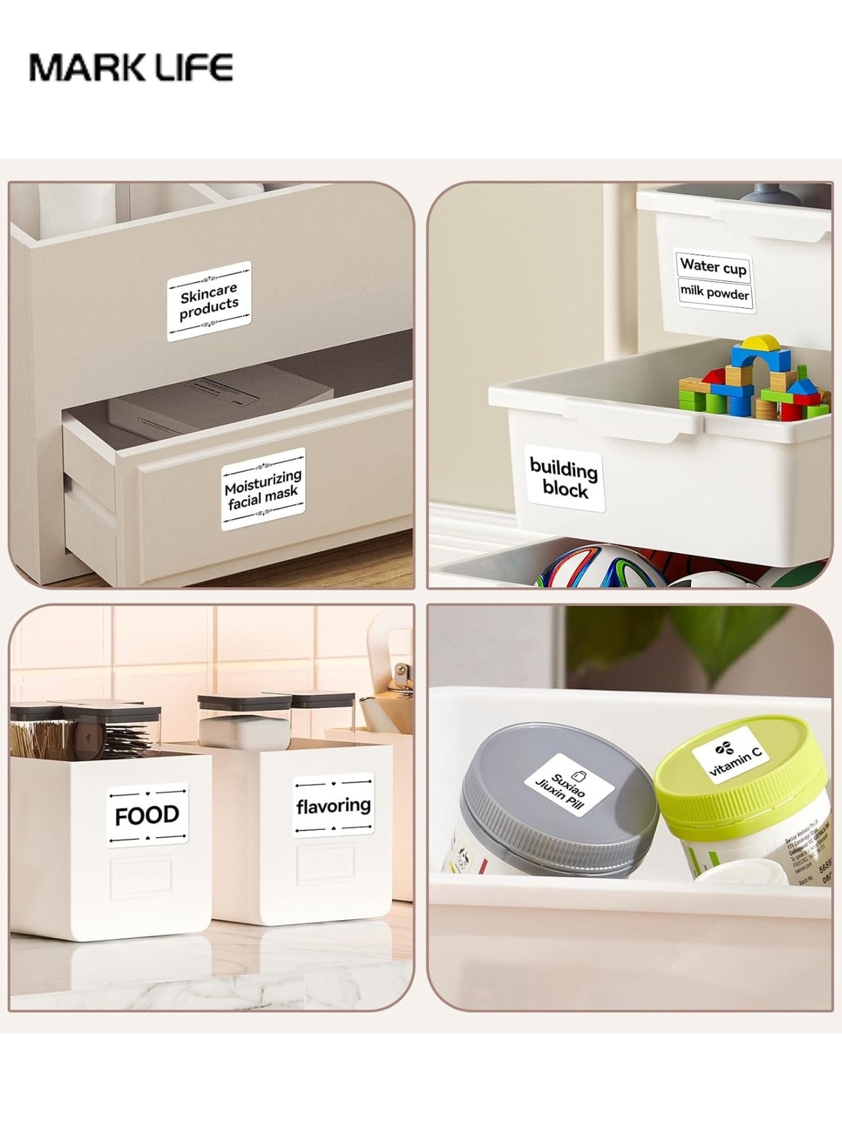 Thermal Label Paper for Label Maker Machine,Waterproof Oil-Proof for Home Office