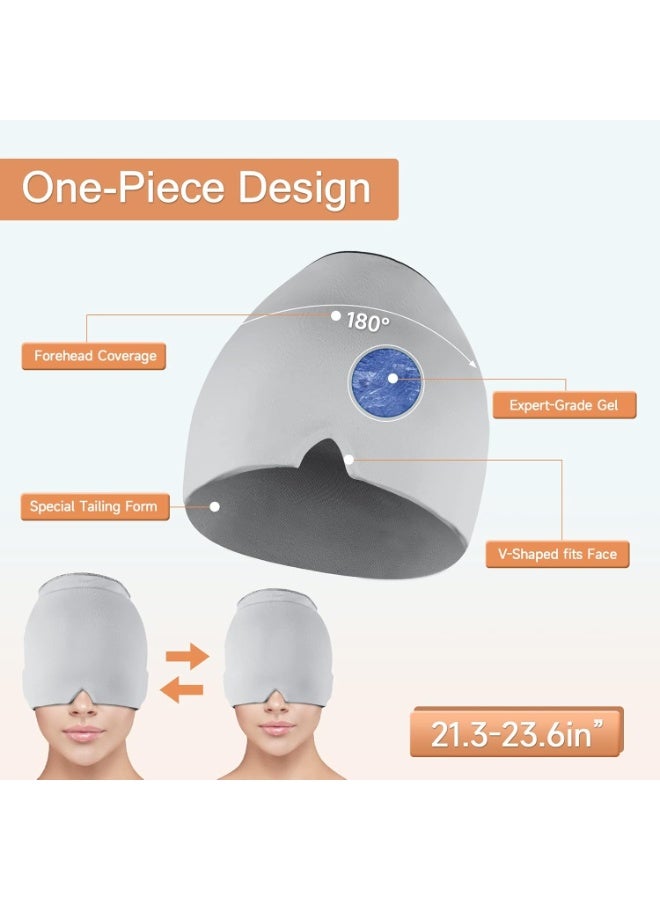 Migraine Relief Cap - Reusable Ice Gel Headache Hat for Tension, Sinus, and Stre