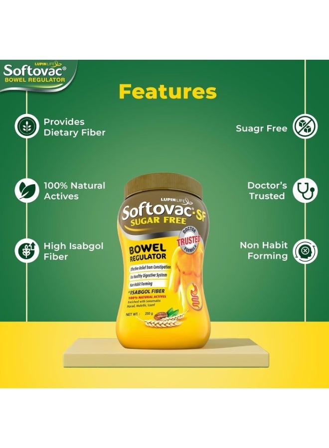 Softovac-SF Sugar Free Laxative Powder 250g | Constipation Relief | Natural Bowel Regulator | High Fiber Ayurvedic Formula | Gentle Stool Softener - Image 5